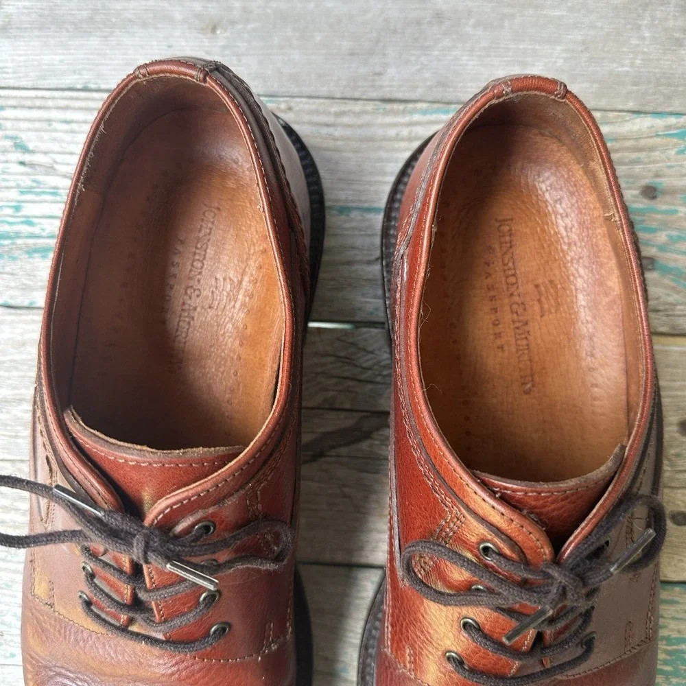 Johnston Murphy Passport Leather Shoes Men's Size 10M Brown Leather Dress Office